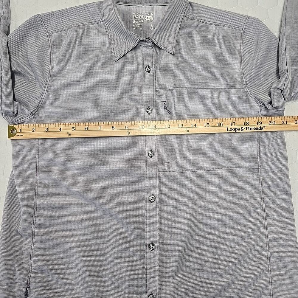Mountain Hardwear Canyon Long Sleeve Hiking Shirt Women's Large Gray Venting UPF - Picture 8 of 9